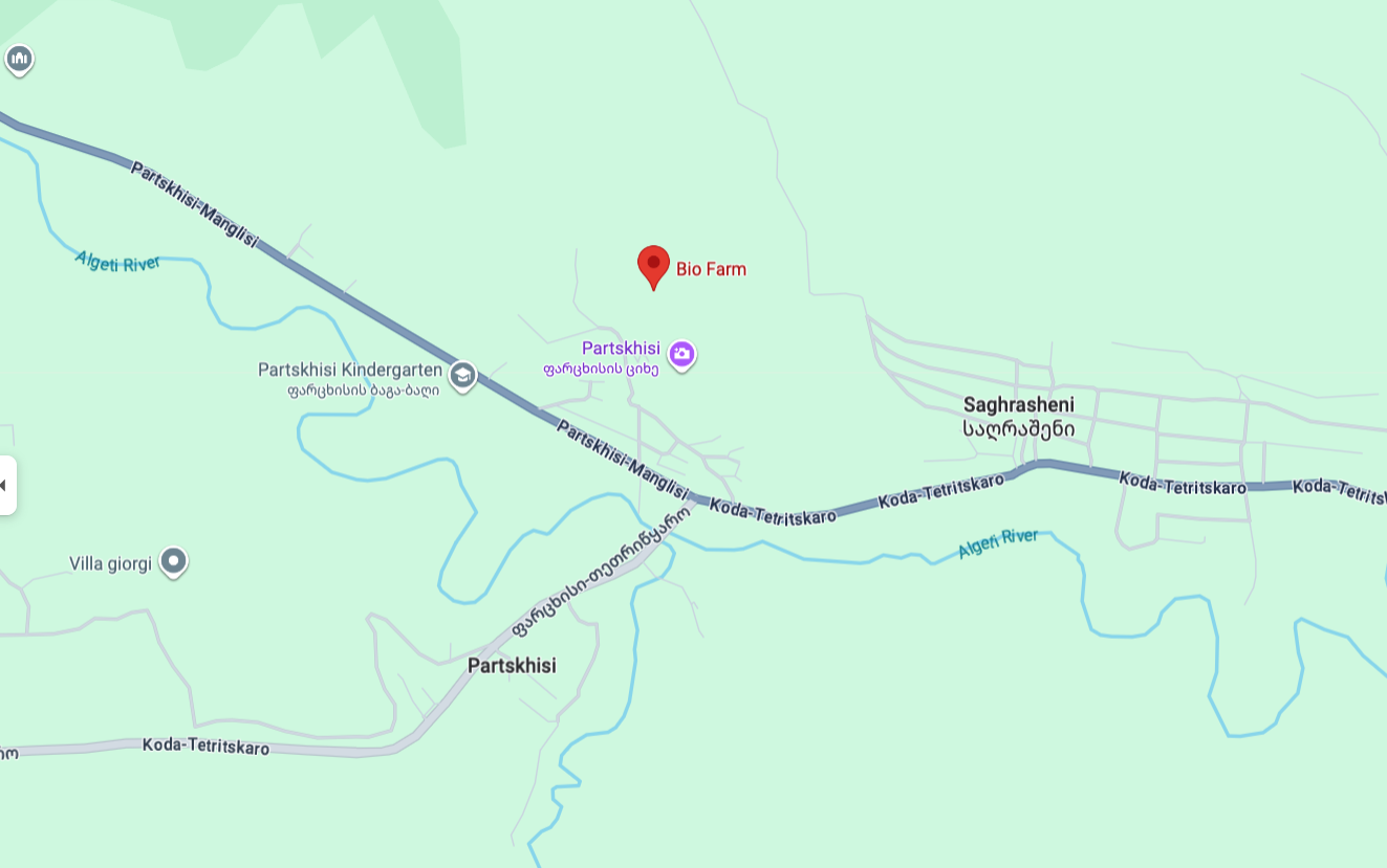 Map of Georgia with horse riding locations